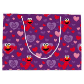 Elmo Lieben You Valentine's Day Pattern Große Geschenktüte (Rückseite)
