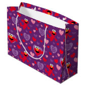 Elmo Lieben You Valentine's Day Pattern Große Geschenktüte (Rückseite Schrägansicht)