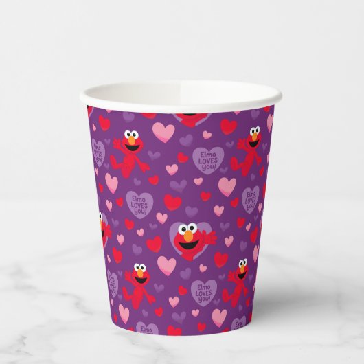 Elmo Lieben You Valentine's Day Pattern Pappbecher (Links)