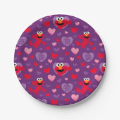 Elmo Lieben You Valentine's Day Pattern Pappteller (Vorderseite)