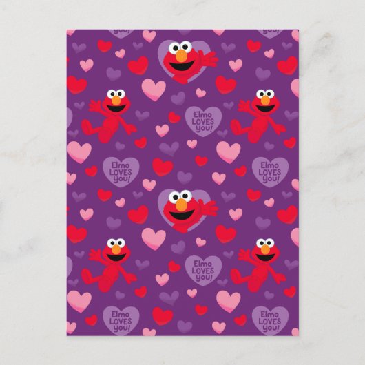 Elmo Lieben You Valentine's Day Pattern Postkarte (Vorderseite)