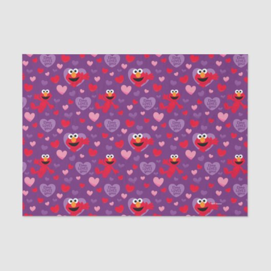 Elmo Lieben You Valentine's Day Pattern Seidenpapier (Vorderseite)
