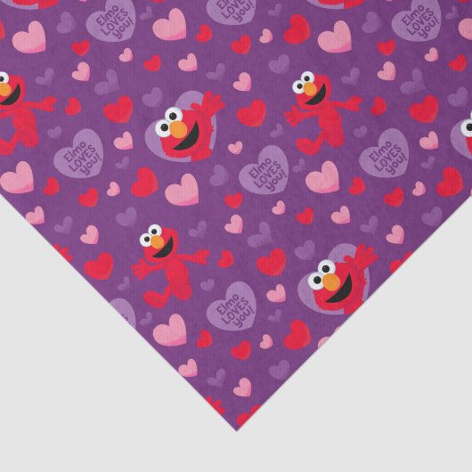 Elmo Lieben You Valentine's Day Pattern Seidenpapier (Ausschnitt)