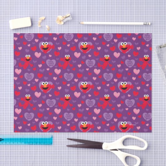 Elmo Lieben You Valentine's Day Pattern Seidenpapier (Handwerk)