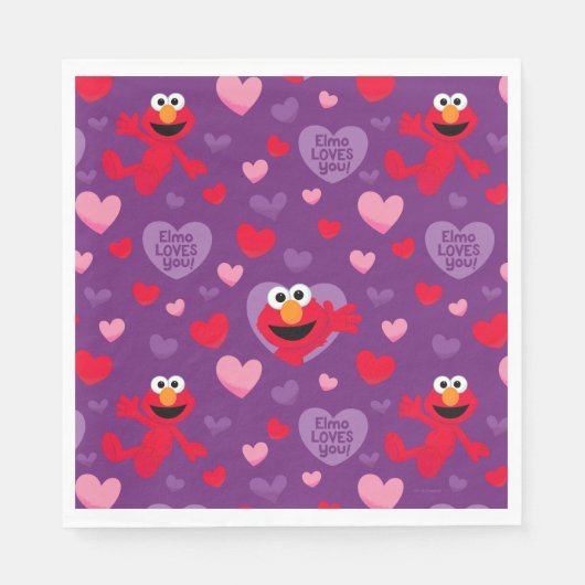 Elmo Lieben You Valentine's Day Pattern Serviette (Vorderseite)