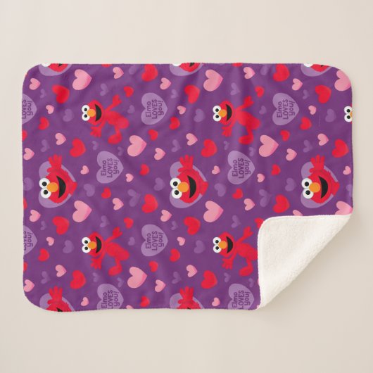 Elmo Lieben You Valentine's Day Pattern Sherpadecke (Vorderseite (Horizontal))