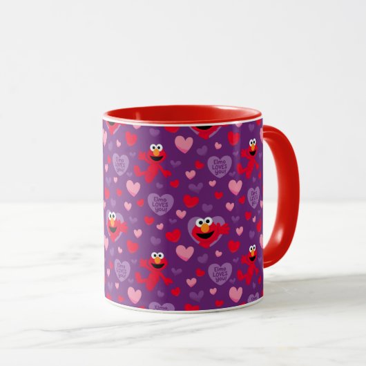 Elmo Lieben You Valentine's Day Pattern Tasse (VorderseiteRechts)
