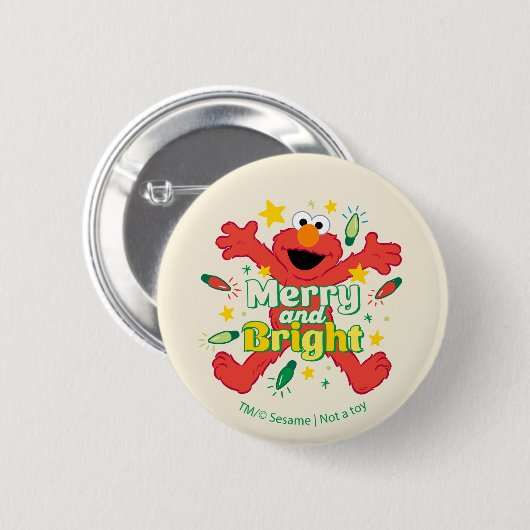 Elmo | Merry und Bright Button (Vorne & Hinten)