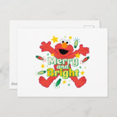 Elmo | Merry und Bright Postkarte (Vorne/Hinten)