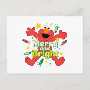 Elmo   Merry und Bright Postkarte