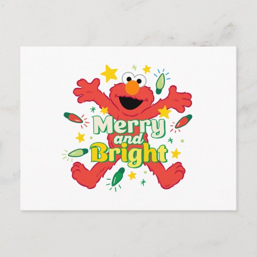 Elmo | Merry und Bright Postkarte (Vorderseite)