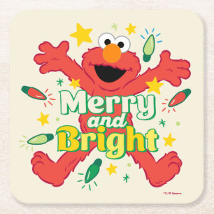 Elmo Merry und Bright Rechteckiger Pappuntersetzer