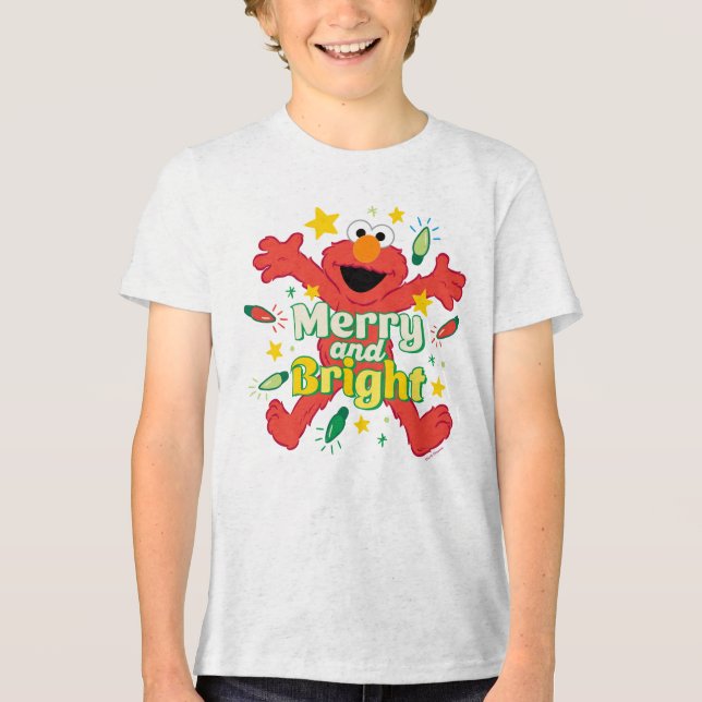 Elmo | Merry und Bright Tri-Blend Shirt (Vorderseite)