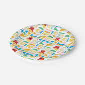 Elmo Minimalistisch Pattern Pappteller (Schrägansicht)