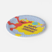 Elmo mit Party Balloons Muster Pappteller (Schrägansicht)