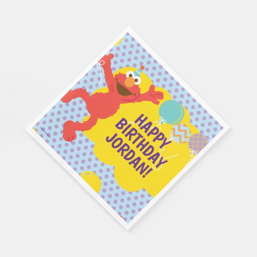 Elmo mit Party Balloons Muster Serviette (Ecke)