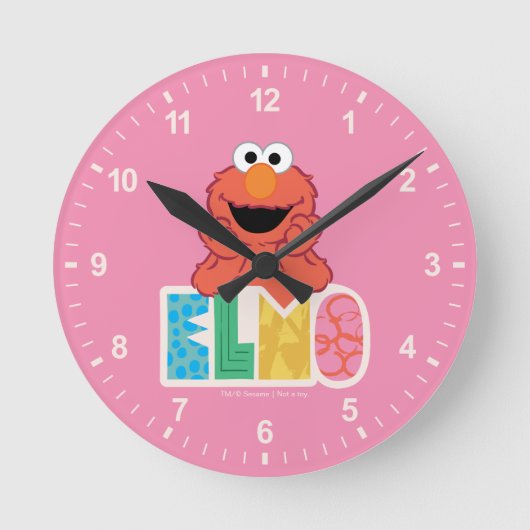 Elmo Niedlich & Fun Runde Wanduhr (Vorderseite)