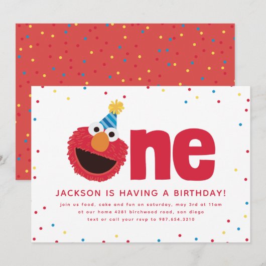 Elmo One Einladung (Vorne/Hinten)