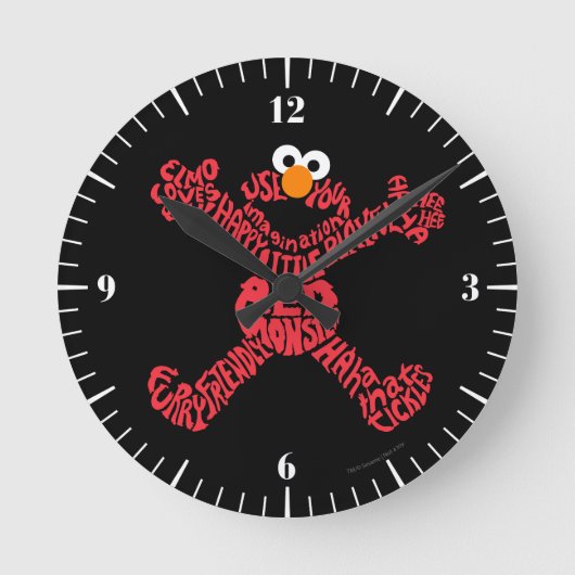 Elmo Pattern Fill Runde Wanduhr (Vorderseite)