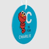 Elmo | Personalisierter Name mit Foto Ornament (Vorderseite)