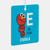 Elmo | Personalisierter Name mit Foto Ornament Aus Metall (Vorderseite Rechts)