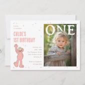 Elmo Pink Confetti 1st Birthday Celebration Einladung (Vorderseite)