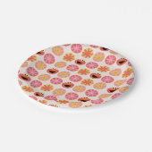 Elmo Pom-Pom Muster Pappteller (Schrägansicht)