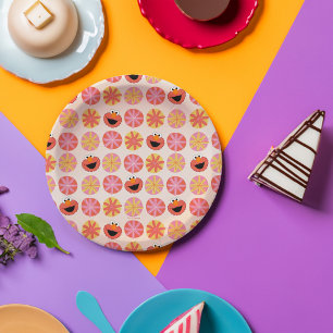 Elmo Pom-Pom Muster Pappteller