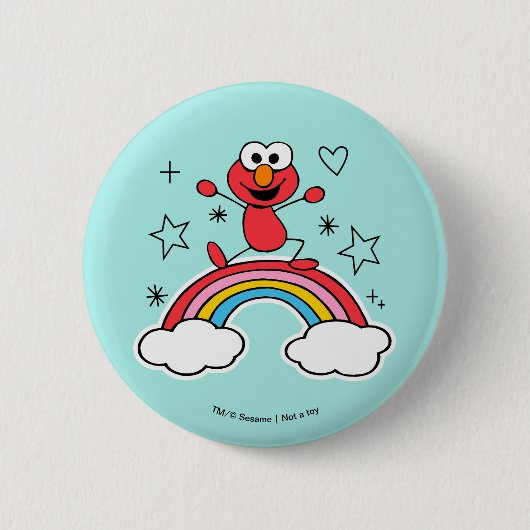 Elmo Rainbow Doodley Graphic Button (Vorderseite)