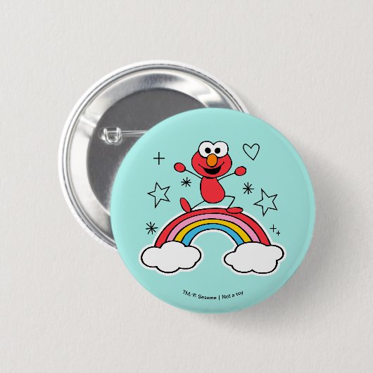 Elmo Rainbow Doodley Graphic Button (Vorne & Hinten)