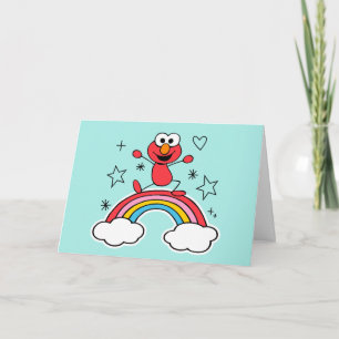 Elmo Rainbow Doodley Graphic Karte