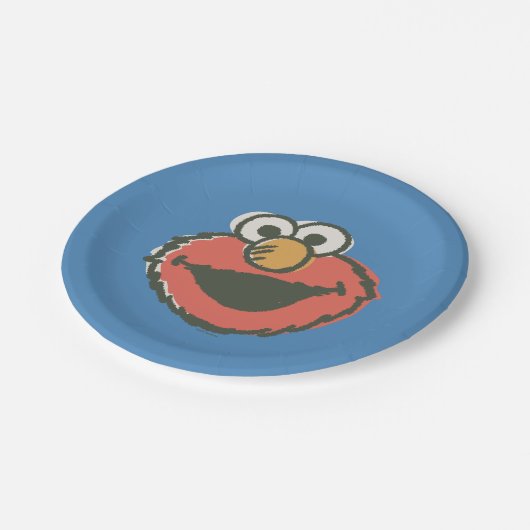 Elmo Retro Pappteller (Schrägansicht)