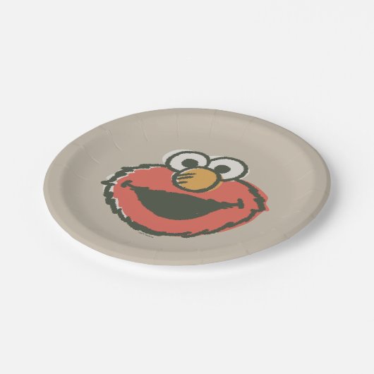 Elmo Retro Pappteller (Schrägansicht)