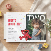 Elmo Rot Konfetti Zweiter Geburtstag Einladung