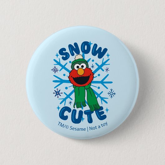 Elmo Schnee Cute Button (Vorderseite)