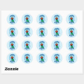 Elmo Schnee Cute Runder Aufkleber (Blatt)