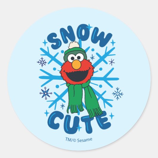 Elmo Schnee Cute Runder Aufkleber (Vorderseite)