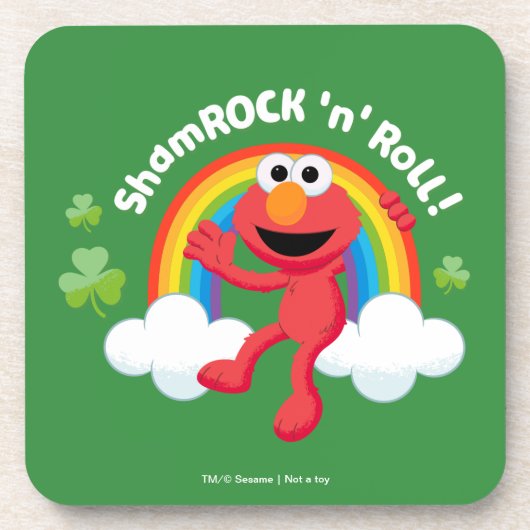 Elmo | Shamrock 'n' Roll Regenbogen Getränkeuntersetzer (Vorderseite)