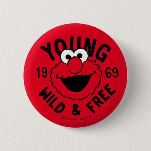 Elmo-Skate-Logo - Junge, Wilde & Freie 1969 Button (Vorderseite)