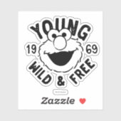 Elmo Skate Logo - Young, Wild & Free 1969 Aufkleber (Blatt)