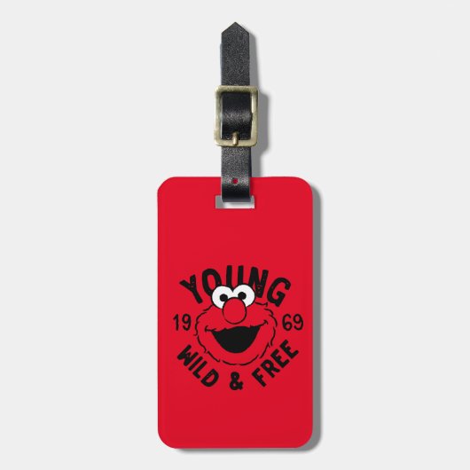 Elmo Skate Logo - Young, Wild & Free 1969 Gepäckanhänger (Vorderseite vertikal)