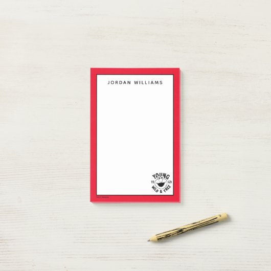 Elmo Skate Logo - Young, Wild & Free 1969 Post-it Klebezettel (Auf Schreibtisch)