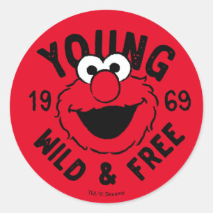 Elmo Skate Logo - Young, Wild & Free 1969 Runder Aufkleber