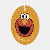 Elmo Smiling Face Ornament Aus Metall (Vorderseite links)
