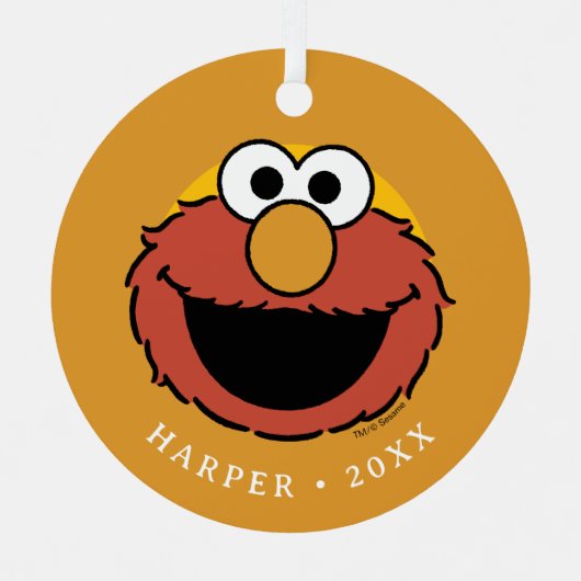 Elmo Smiling Face Ornament Aus Metall (Vorderseite)