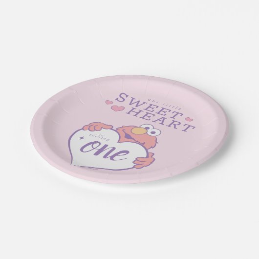 Elmo Sweetheart Birthday Pappteller (Schrägansicht)