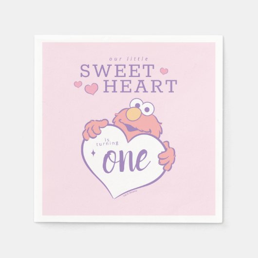 Elmo Sweetheart Geburtstag Serviette (Vorderseite)