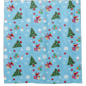 Elmo & Tango Blue Christmas Pattern Duschvorhang (Vorderseite)