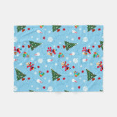 Elmo & Tango Blue Christmas Pattern Fleecedecke (Vorderseite (Horizontal))