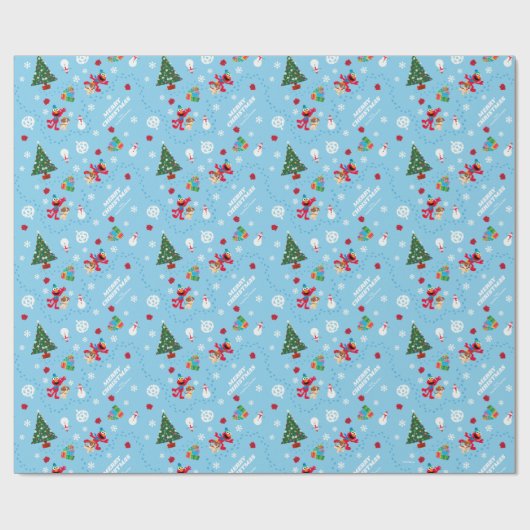 Elmo & Tango Blue Christmas Pattern Geschenkpapier (Flach)